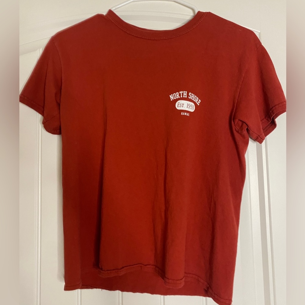 Red, Cropped John Galt “North Shore” shirt